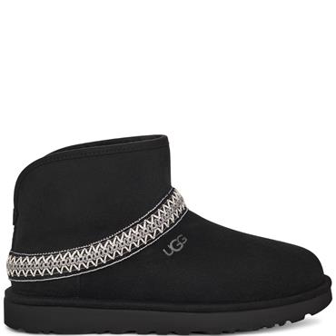 UGG WOMENS CLASSIC MINI CRESCENT - BLACK